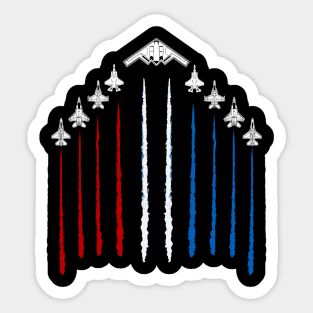 USA Red White and Blue Fighter Jets 4th of July Funny Patriotic Sticker